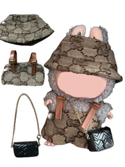 Epekkr 17cm doll clothes brown outfit with hat and bag for quick dress-up sessions