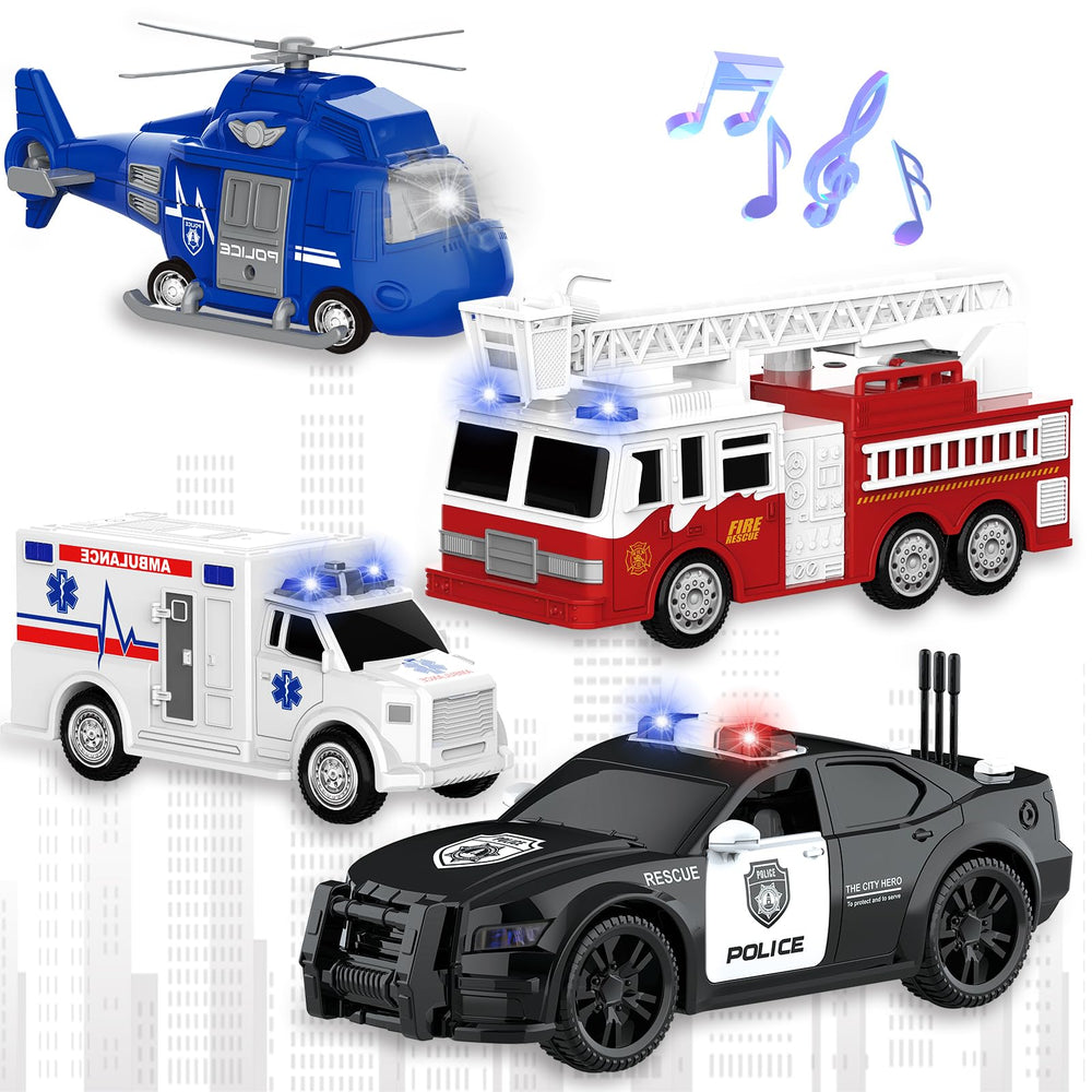 EPPO fire truck toy, front view with lights for imaginative rescue play