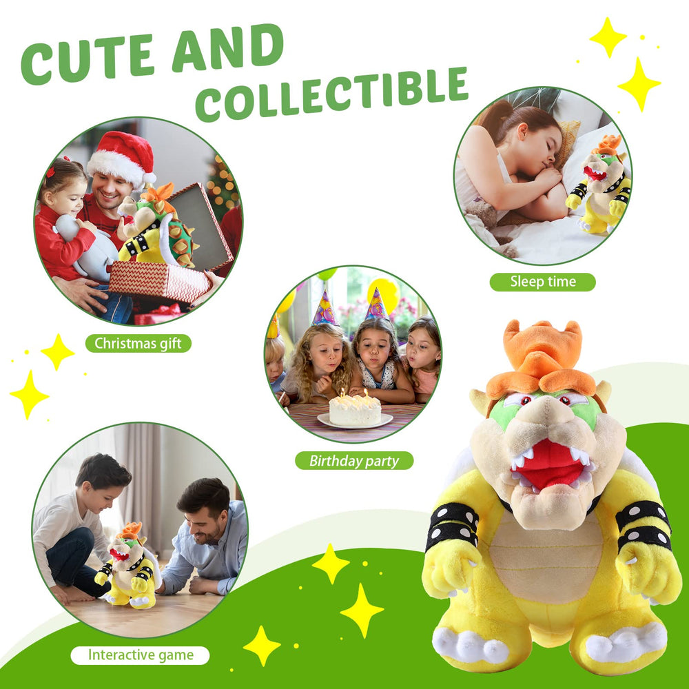 Equasis Bowser Plush embroidery details add charm and character.