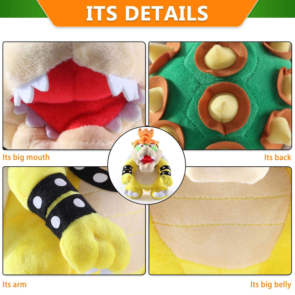 Equasis Bowser Plush sized for little hands and display.