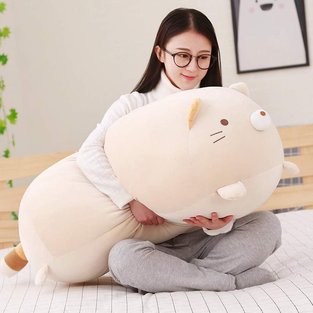 ERDAO big cat plush pillow full length 90 cm, ideal for cuddling.