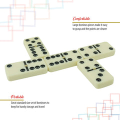 ERLLE dominoes set chicken-foot layout shows quick setup and classic play