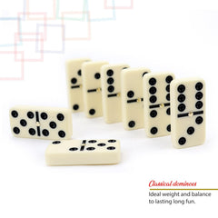 Family enjoys ERLLE dominoes during a cozy game night