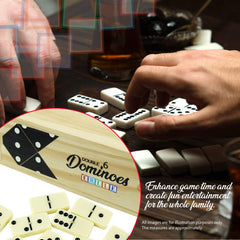 ERLLE jumbo dominoes for Mexican Train on a table