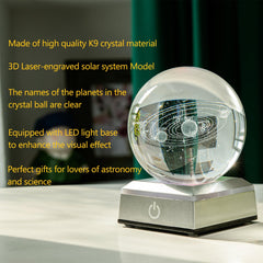 ERWEI crystal ball shows laser-engraved planet names for quick educational reference.