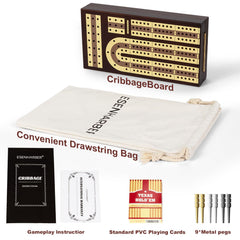 Esenharber board features internal storage for pegs and cards.
