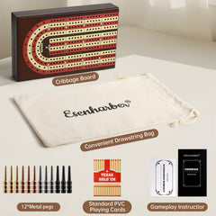 ESENHARBER Cribbage Board internal-storage keeps pegs and cards neatly organized.