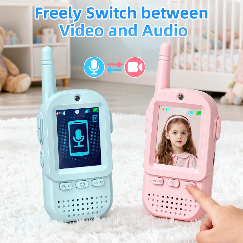 ESIYTGOP video walkie talkies kids 2-pack eco-friendly ABS shell for durability.