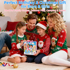ESIYTGOP video walkie talkies kids 2-pack gift-ready packaging for celebrations.