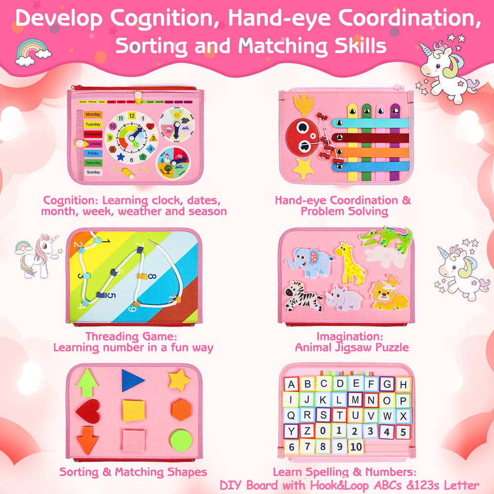 Esjay Busy Board shapes and puzzle page boosts recognition and imagination