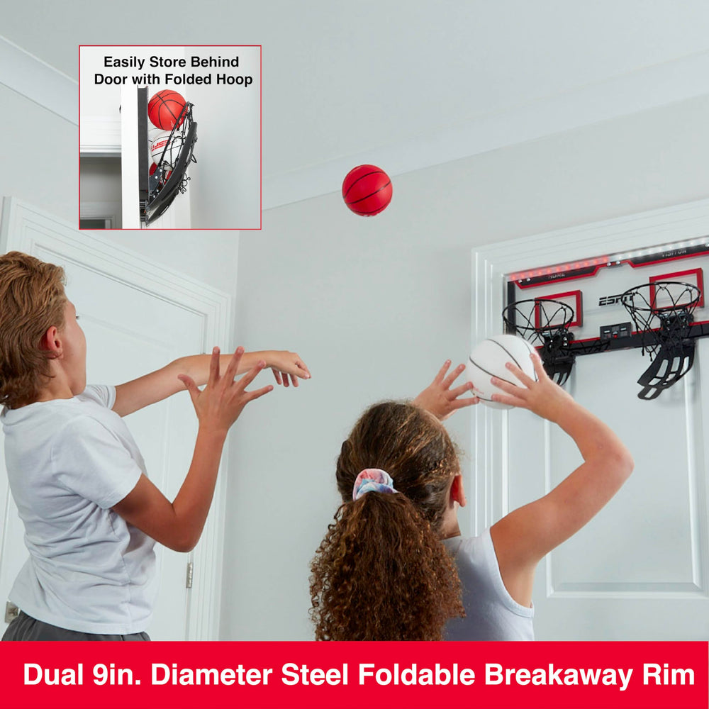 ESPN Pro Competition ball return ramps keep play moving.