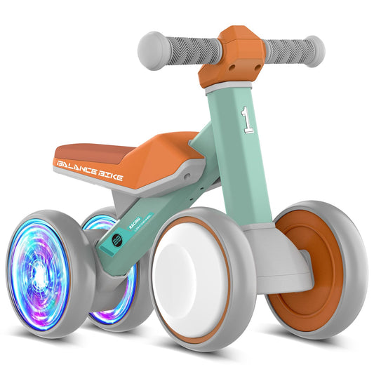 Espray Colorful Lighting Baby Balance Bike front view with engaging lights for outdoor fun
