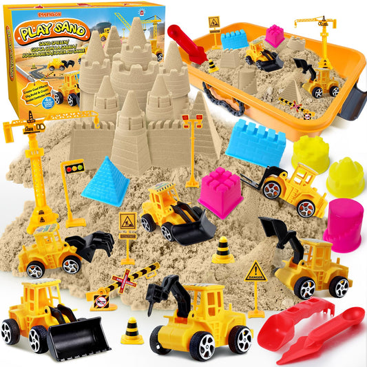 ESSENSON construction sensory bin with toy truck for imaginative play and fine motor skills