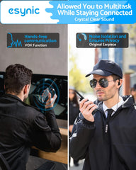 eSynic rechargeable VOX walkie talkies enable hands-free operation.