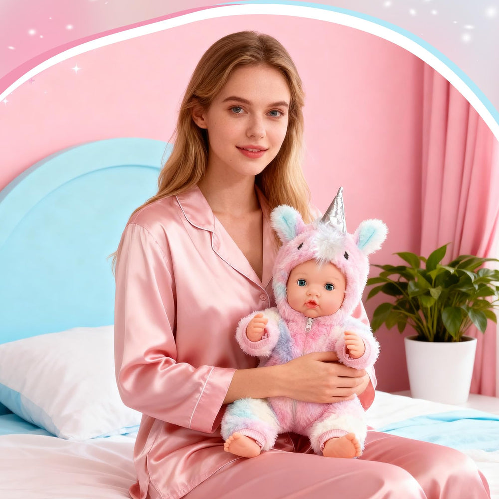 Eterfun 17-inch doll with birth certificate and diapers for realistic care.