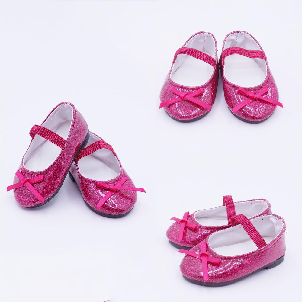 Etistta glitter doll shoes light blue for versatile dress-up and photos