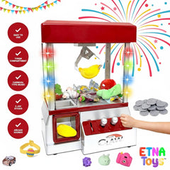 Etna claw machine battery compartment access for easy setup.