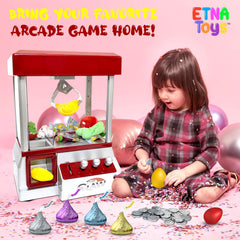 Spacious Etna claw cabinet holds more prizes for longer gaming sessions.