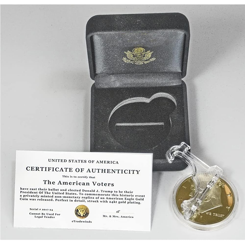 eTradewinds Liberty Eagle design replica coin in gold for display