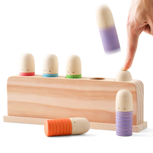 Etucdose pop-up puppet multicolor set enhances color sorting play.