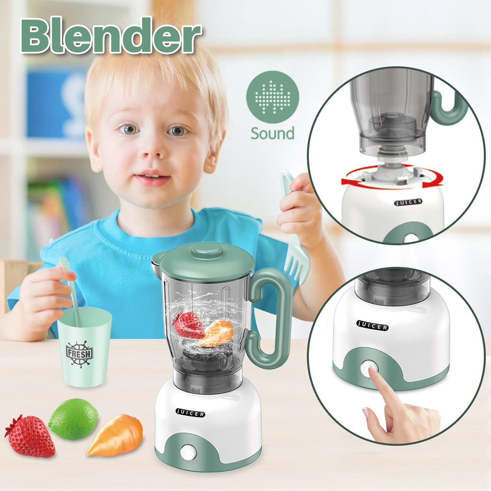 Euanze blender toy with rotating blades for dynamic pretend smoothies