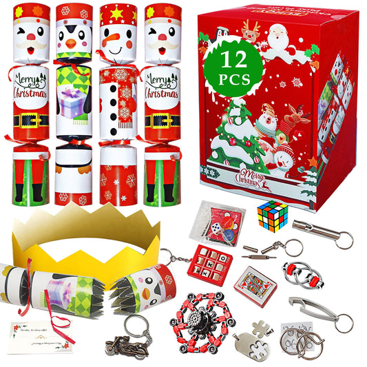 EUHQY snowman non-snap party favor with crown hat for festive decor and a surprise gift inside