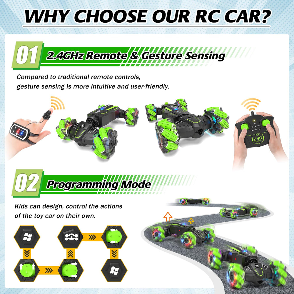 Eulogia RC car on-road and off-road modes for varied terrains.