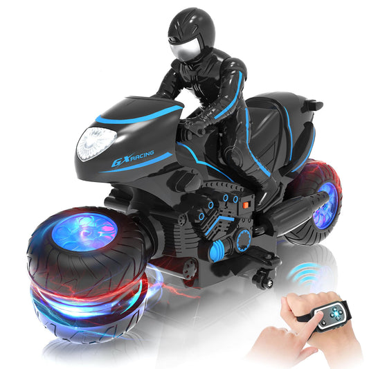 Eulogia remote control motorcycle with colorful wheel lights for exciting play