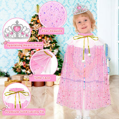 EULRGAUS pink cape completes mix-and-match princess outfits.