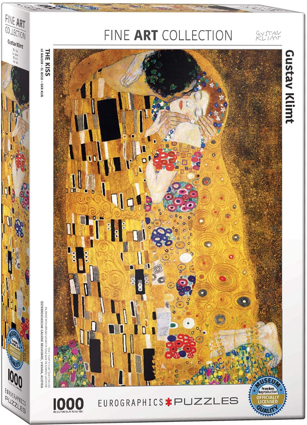EuroGraphics The Kiss 1000-piece puzzle cover displays vivid colors for mindful assembling.