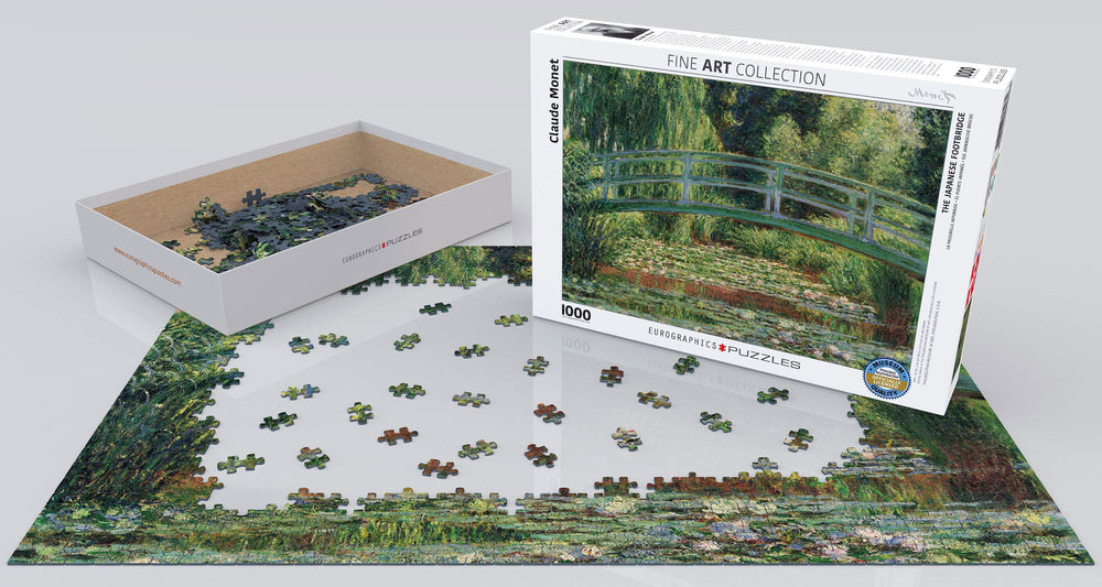 Made-in-USA blue-board puzzle using recycled materials and vegetable-based ink.