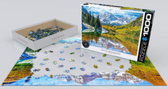 EuroGraphics Rocky Mountains finished puzzle laid out, inviting a satisfying completion for family or solo use.