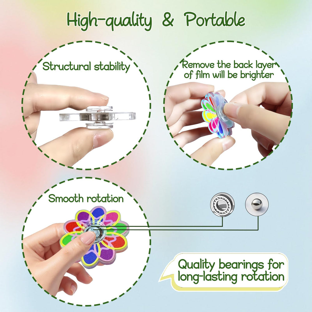 EUXAYCZQ colorful petal design gyroscope offers tactile focus during tasks.