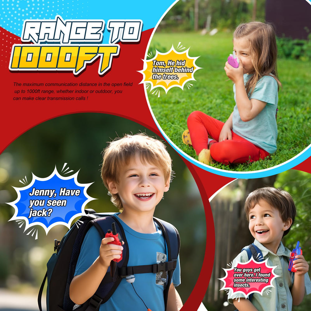 Evassal Kids Walkie Talkies with rechargeable battery for long playtime on the go