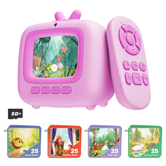Eveedo Story Machine front view with colorful screen and friendly design for story time