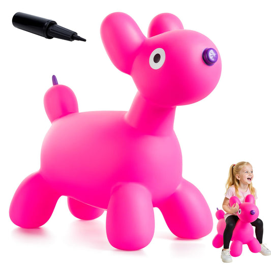 Everich Toy pink bouncy horse hopper for active play and balance