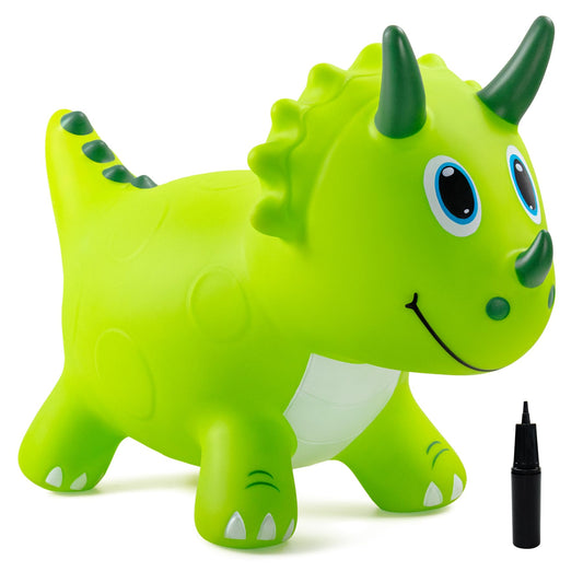 EVERICH TOY blue dinosaur bouncer for indoor play and energy burn.