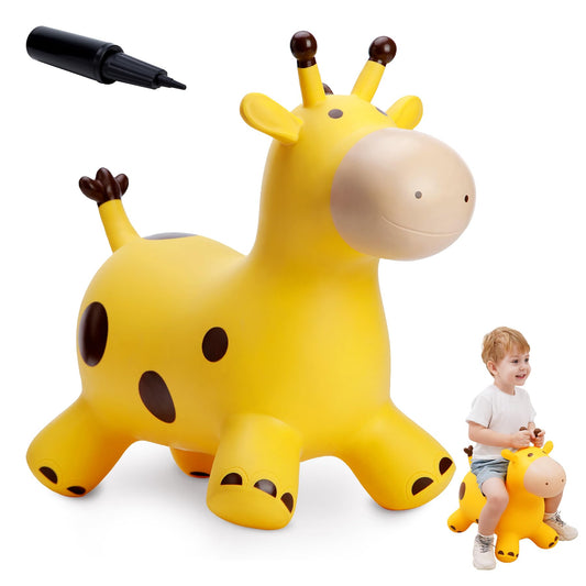 Everich Toy giraffe hopper ready for indoor and outdoor play.
