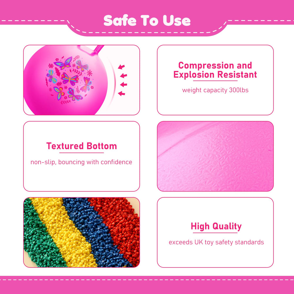 18-inch diameter hopper ball for a comfortable, kid-friendly bounce.