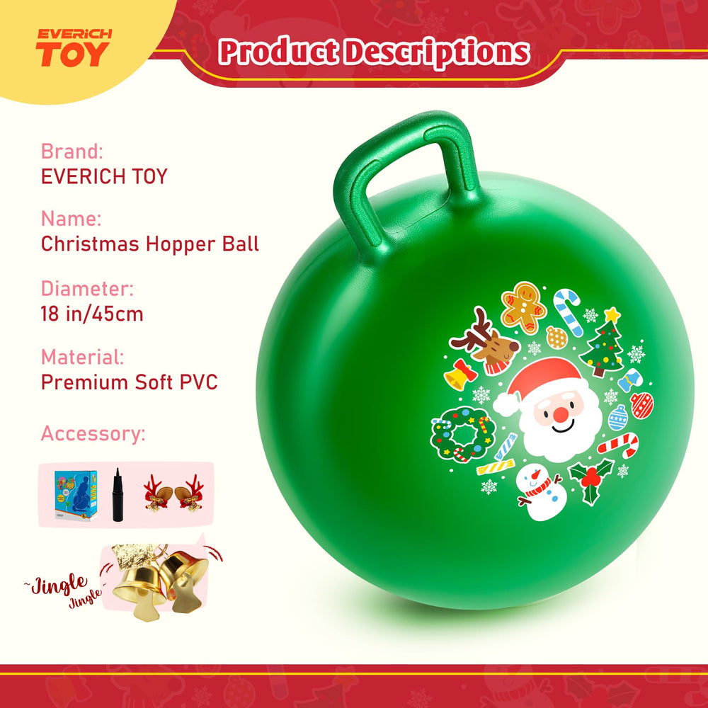 EVERICH TOY hopper ball Christmas print adds festive fun for kids.