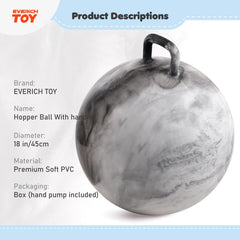 EVERICH TOY hopper ball handle close-up shows grip-friendly loop for confident grabbing.