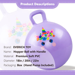 Everich Toy hopper ball with colorful patterns for kids' play.
