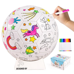 EVERICH TOY unicorn-themed paint-your-own soccer ball for creative play.