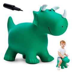 EVERICH TOY Triceratops bouncer front view for indoor/outdoor play and safe fun.