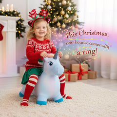 EVERICH TOY Unicorn Bouncy Horse face close-up with cute design
