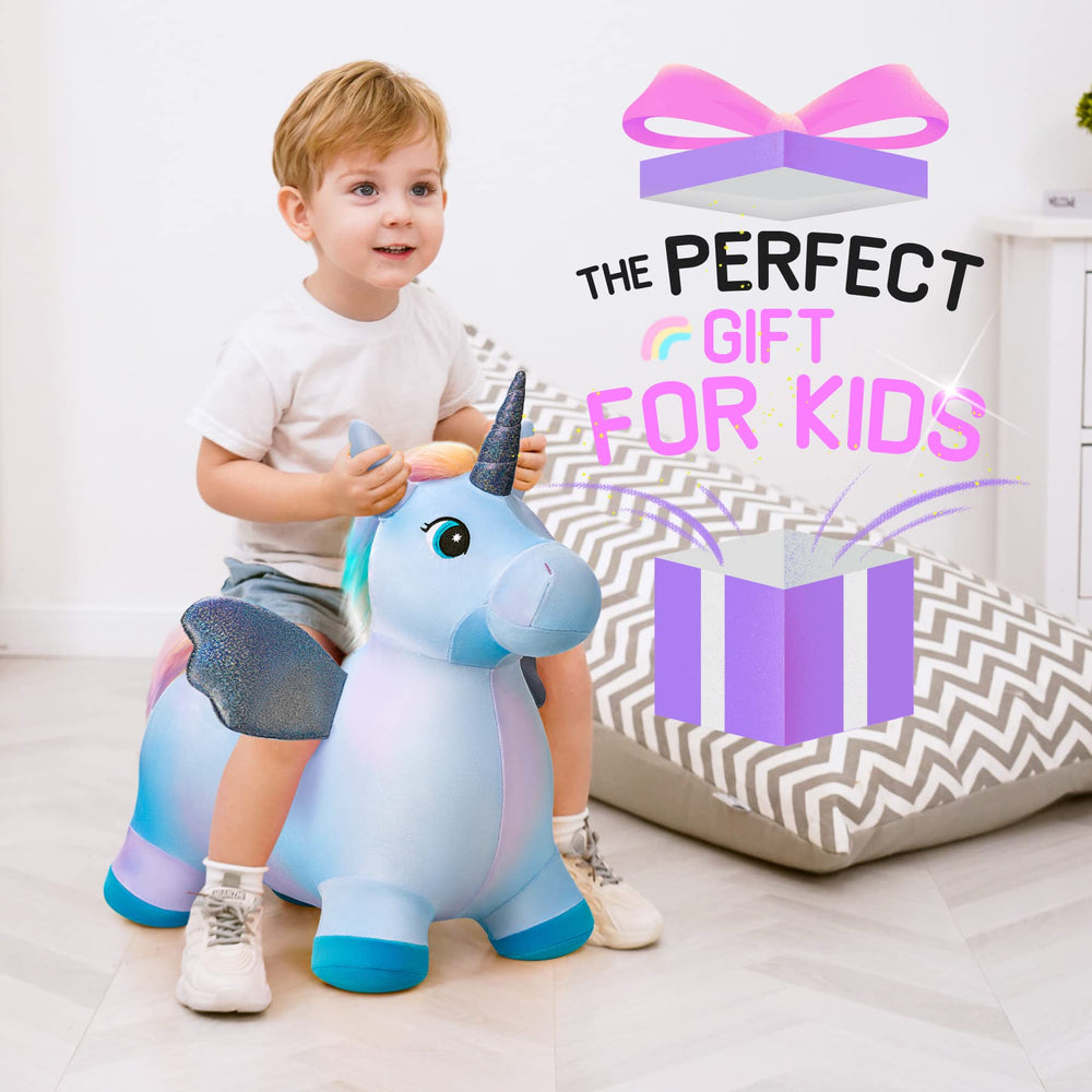 EVERICH TOY Unicorn Bouncy Horse suitable for indoor and outdoor use
