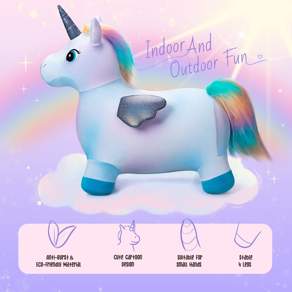EVERICH TOY Unicorn Bouncy Horse PVC bladder features durability and safety