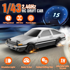 Everbigmai RC drift car 4WD grip on track surfaces
