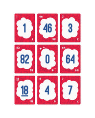 Bright, clear Proof! Math Game cards designed for fast recognition