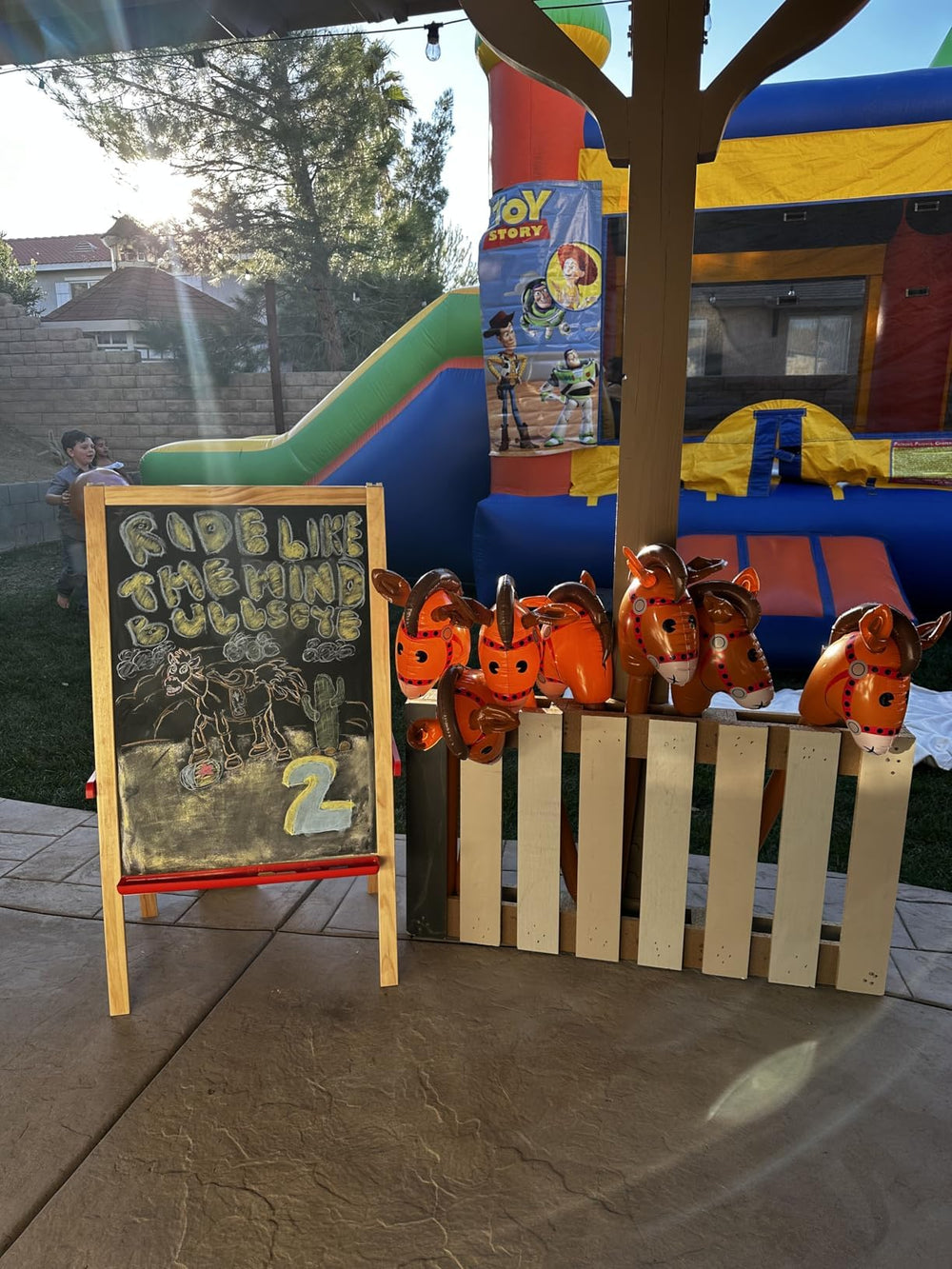 EVERMARKET reusable inflatable horses ready for storage and future use.